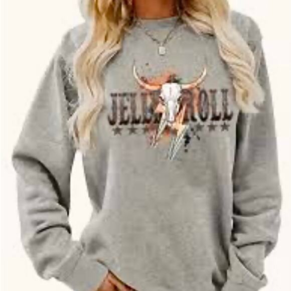 Jelly Roll Graphic Print Sweatshirt Adult Size L Gray NWOT - Picture 2 of 10